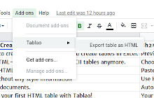 An image of the Tablao Addon for Google Sheets