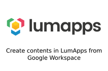 An image of the LumApps Publish in Google Workspace™ Addon for Google Sheets
